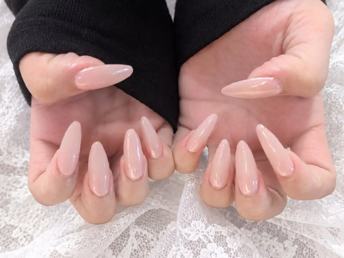 ネイル ロングネイル ワンカラーネイル ハンドネイル Chamo AKIのネイルデザイン