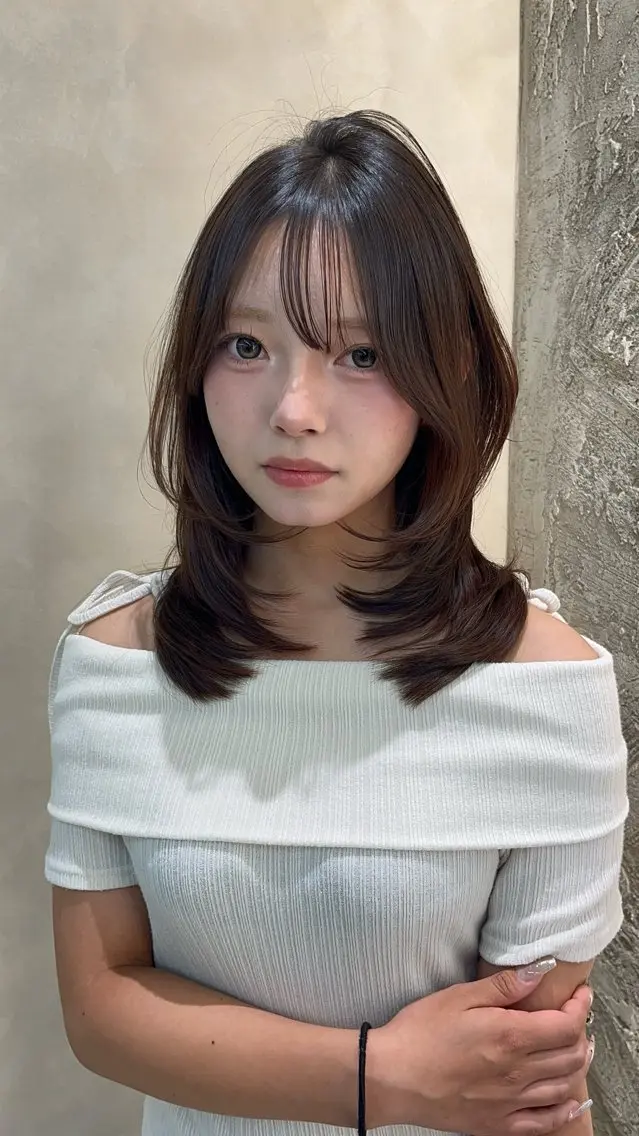 ミディアム ミディアムレイヤー ボブ 伸ばしかけ レイヤーカット カット ヘアカラー 翔聖 ボブ&縮毛矯正特化のヘアスタイル