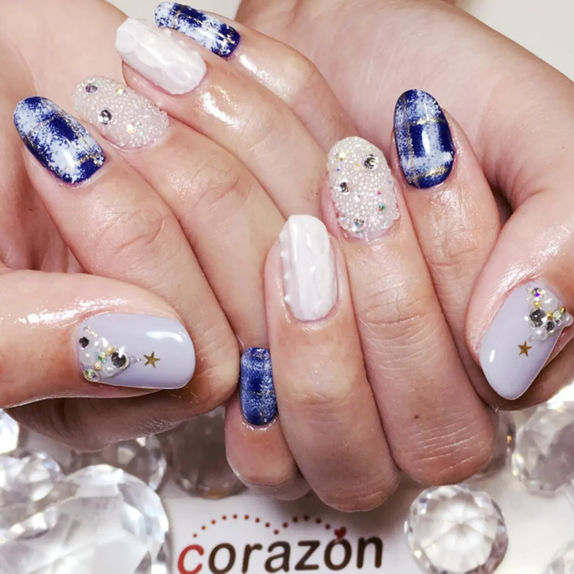 ネイル アートネイル ラメ(グリッター) 冬ネイル クリスマス ネイリスト aicoのネイルデザイン
