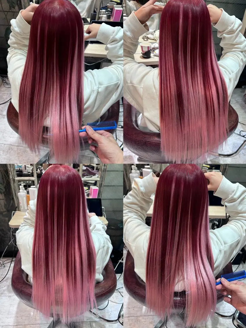 ロング カラー ササ キのヘアスタイル