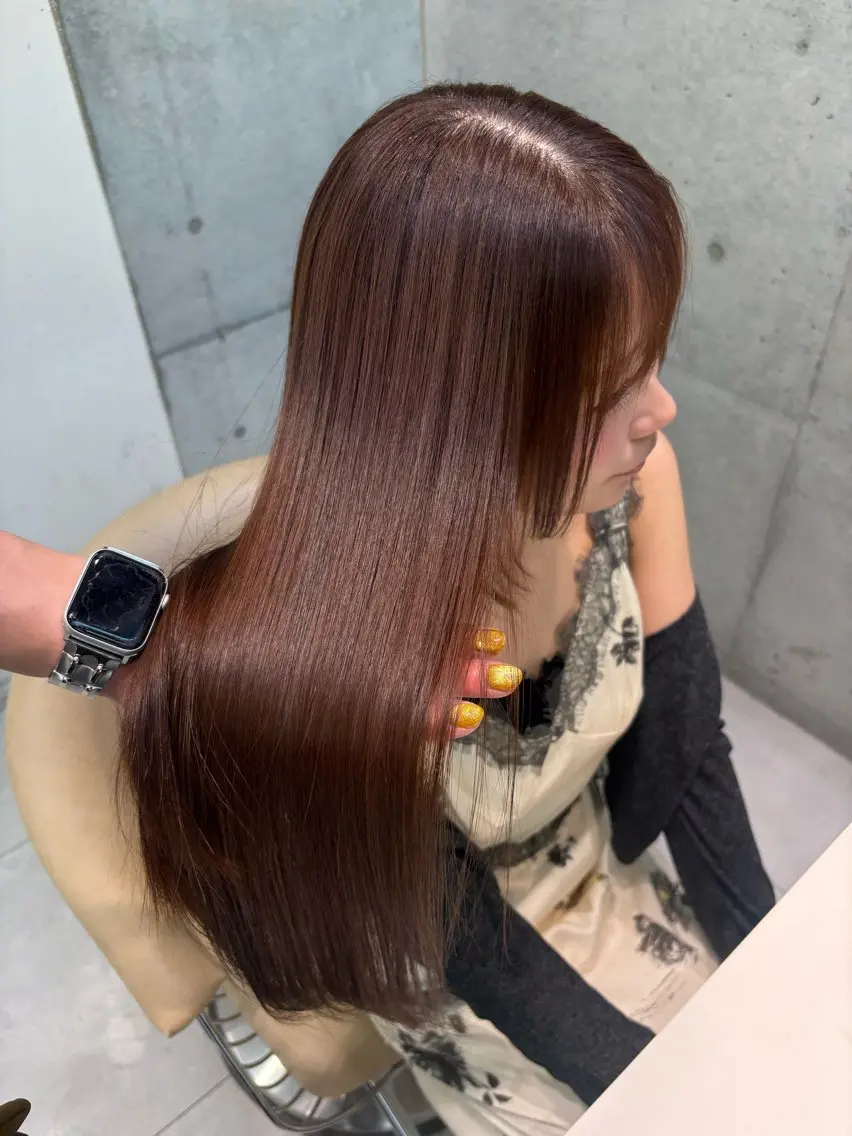 ロング ヘアカラー トリートメント 福岡縮毛矯正✨️ ストレート 向井和輝のヘアスタイル