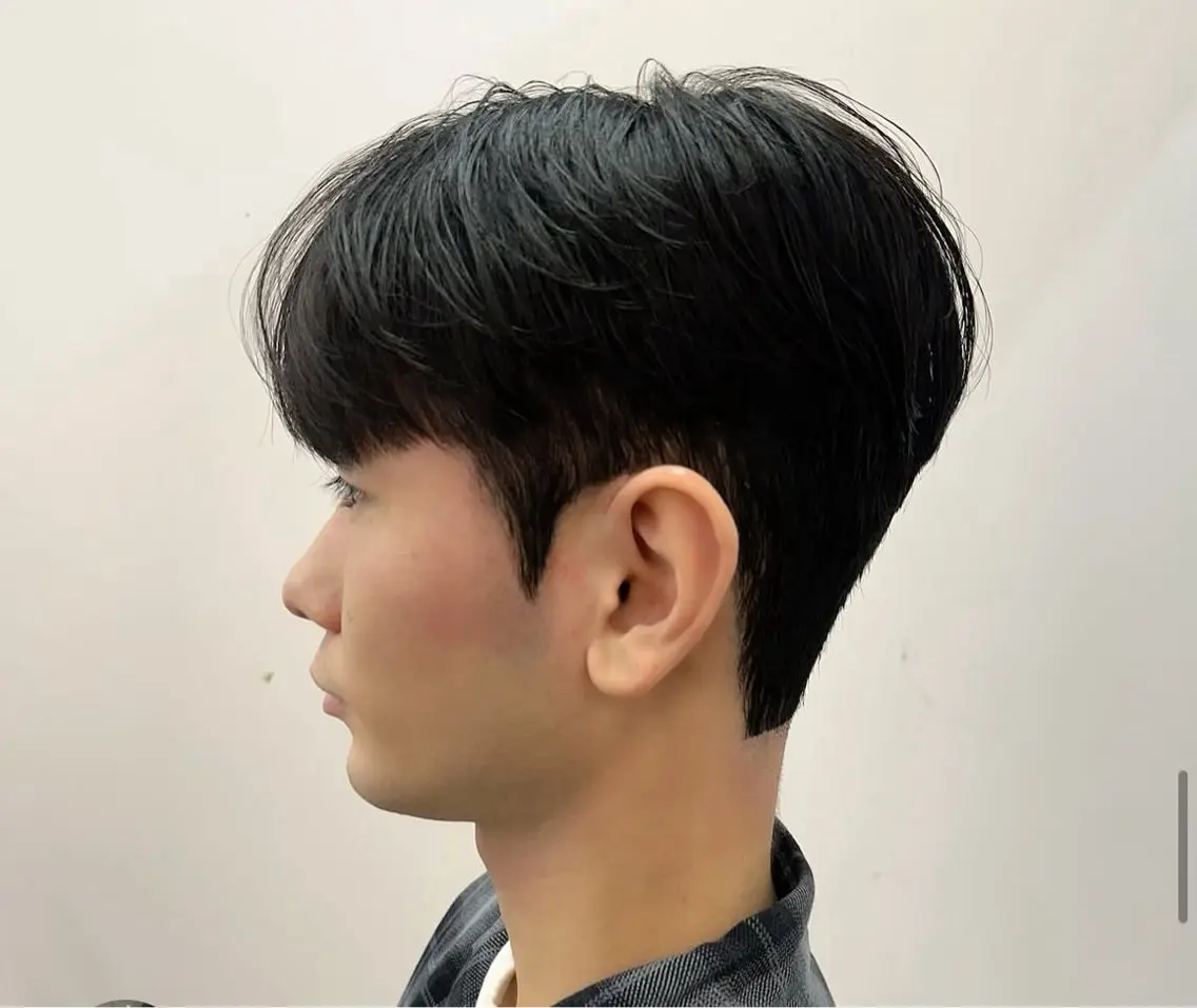 Mens cut+全体ハチ下Down permの写真