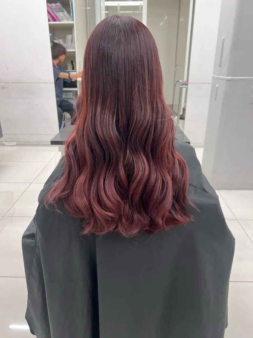 ロング ピンクブラウン kayo吉祥寺カラー モデル募集中✨のヘアスタイル