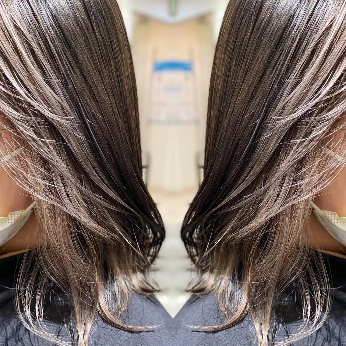 セミロング カラー ヘアアレンジ ミストバング  フェイスフレーミング 顔周りカット カット ヘアカラー トリートメント 竹内啓太 ボブのヘアスタイル