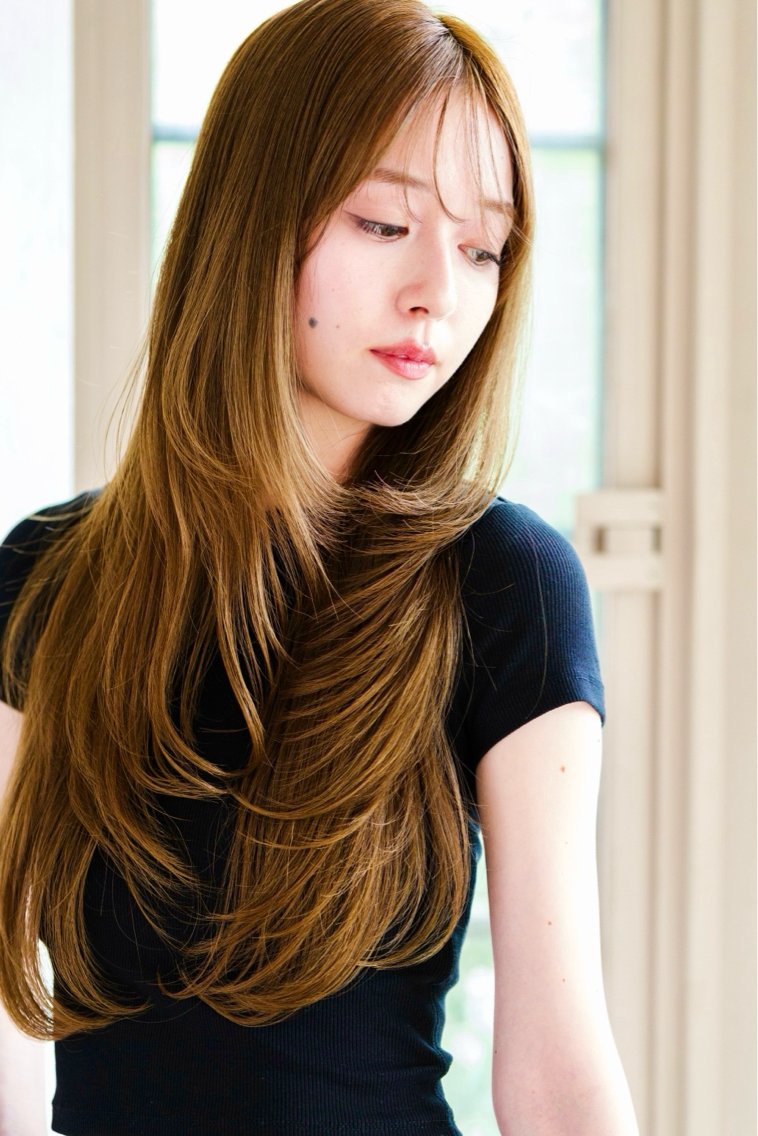 ロング カット ヘアカラー ☁️MIZUKI☁️ 白髪染め☁️髪質改善のヘアスタイル