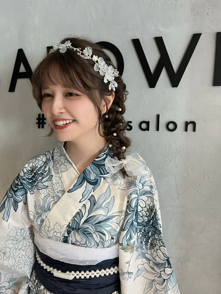 🎐似合わせヘアセット+浴衣着付け🍧sns用写真も撮ります📸(早朝の方、ご相談ください😊)の写真