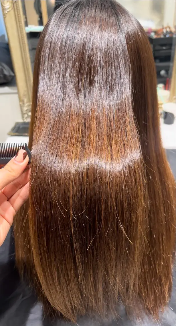 ロング 縮毛矯正 share天王寺 yuhaのヘアスタイル