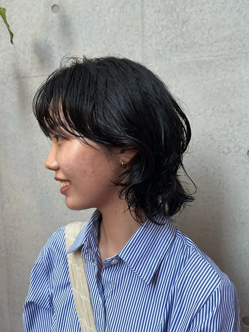 ミディアム パーマ 似合わせカット /パーマ岡本淳平のヘアスタイル