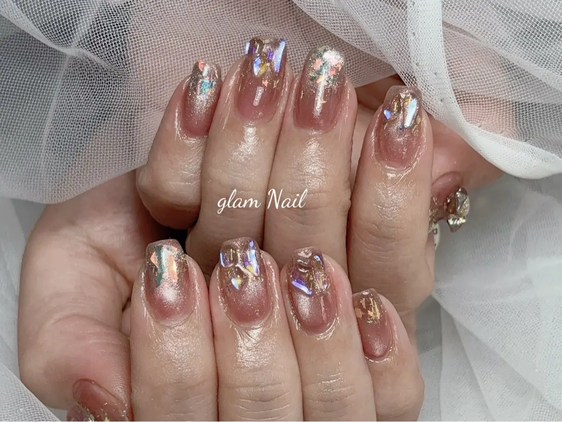 ネイル エツメ💅 長さ出し🎀デザインのネイルデザイン