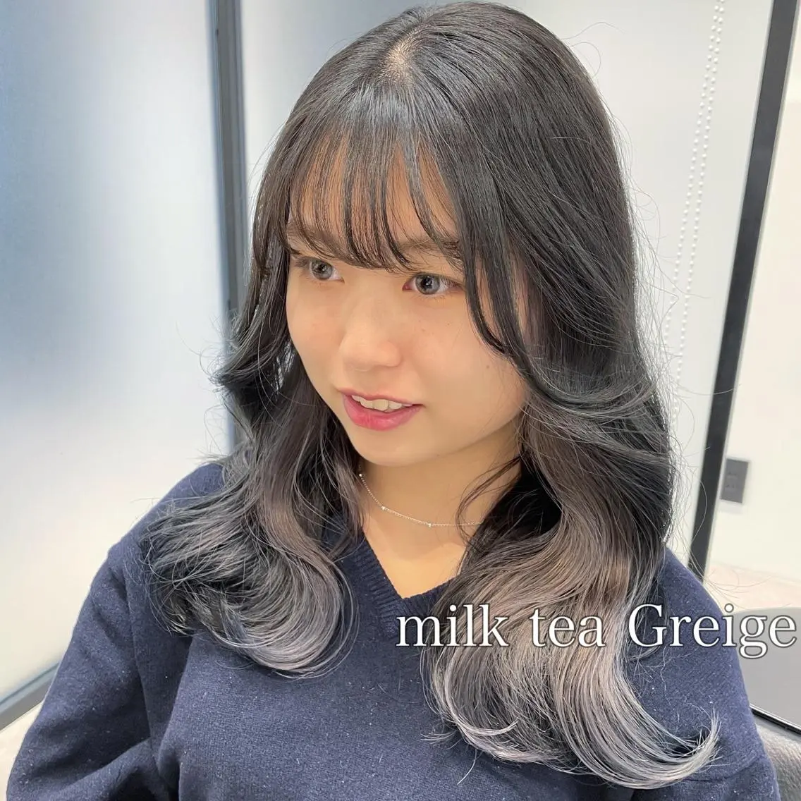 セミロング カラー ヘアカラー トリートメント ハイトーンイヤ リングカラー清水隆央のヘアスタイル