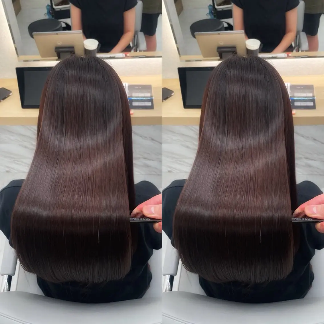 ロング カット ヘアカラー 縮毛矯正 トリートメント 銀座⭐️髪質改善⭐️ 平中　留生のヘアスタイル