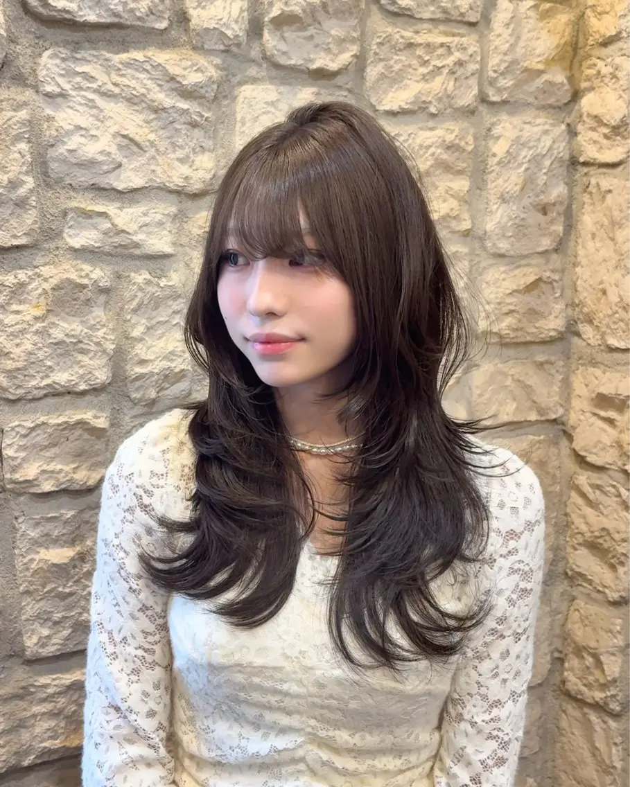 ロング カラー 町田/レイヤーカット ハッシュカット/八木のヘアスタイル