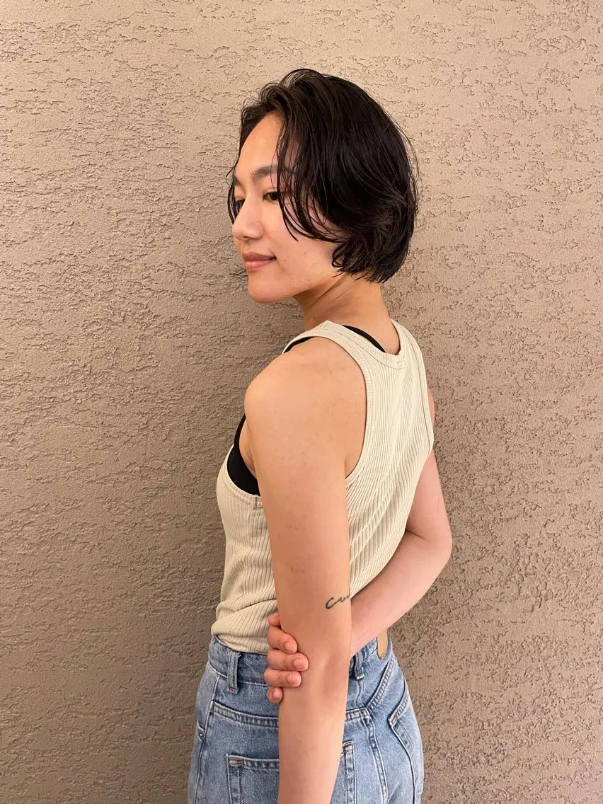 ショート パーマ ボブ 吉永 琴香のヘアスタイル