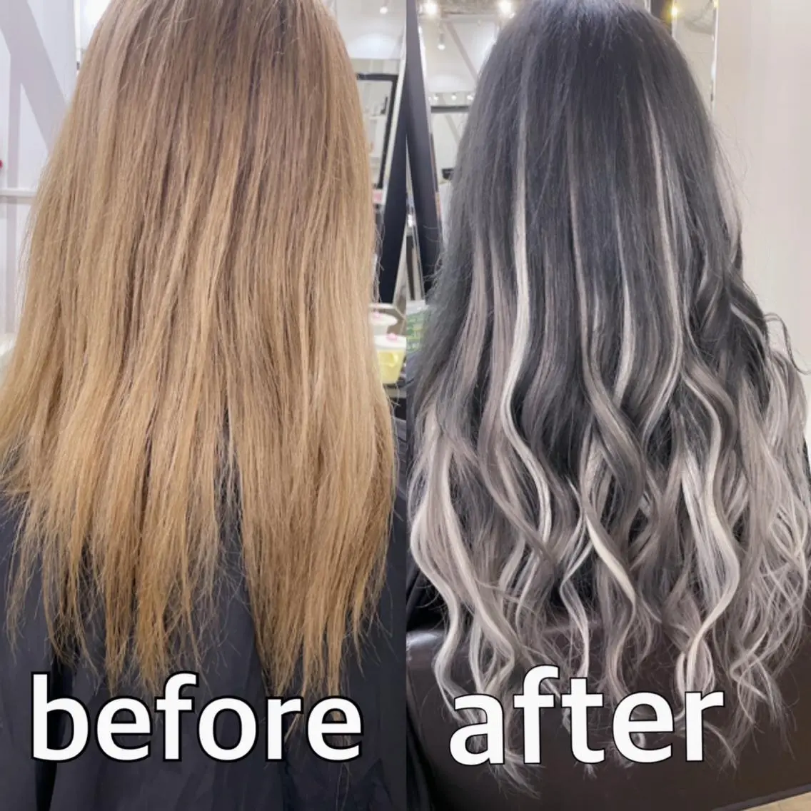 ロング カラー シールエクステ バレイヤージュ エクステ 外国人風カラー レイヤーカット ヘアカラー エクステ シシド ユウスケ Aceのヘアスタイル