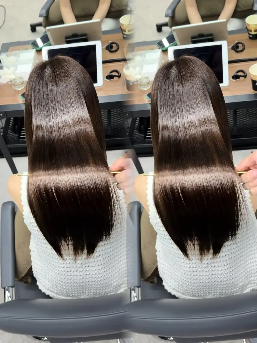 ロング 髪質改善 縮毛矯正 カット ヘアカラー 縮毛矯正 トリートメント 髪質改善/韓国風 恵比寿/Renのヘアスタイル