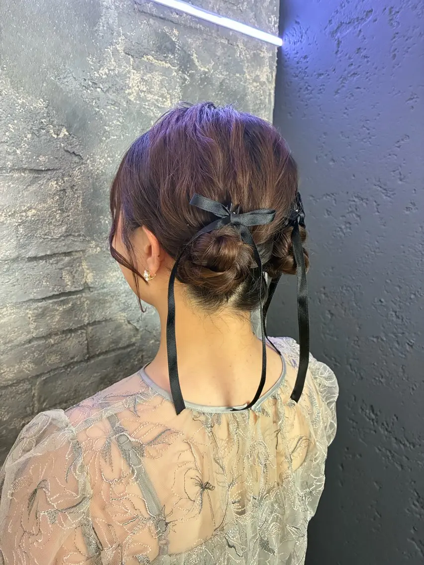 ヘアアレンジ 結婚式・ブライダル 韓国ヘア✨グレージュ カラーasamiのヘアスタイル