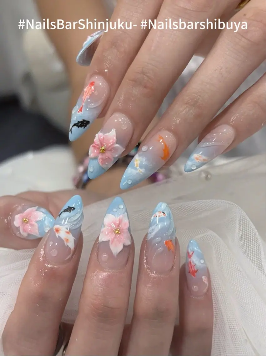 ネイル 長さ出し フレンチネイル ジェルネイル 韓国ネイル ロングネイル NAILS BAR SHINJUKUのネイルデザイン