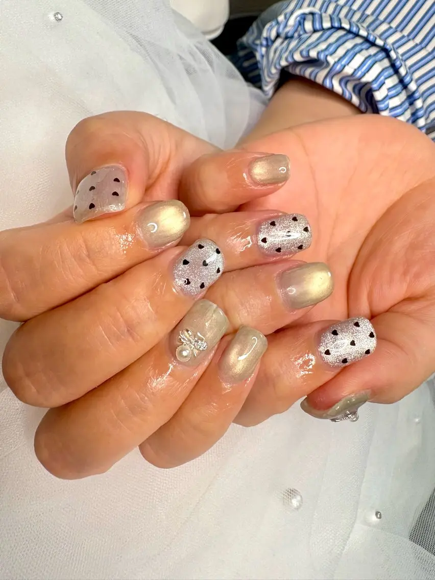ネイル ジェルネイル マグネットネイル パラジェル ハンドネイル マグネット・定額専門 Mii Nailのネイルデザイン