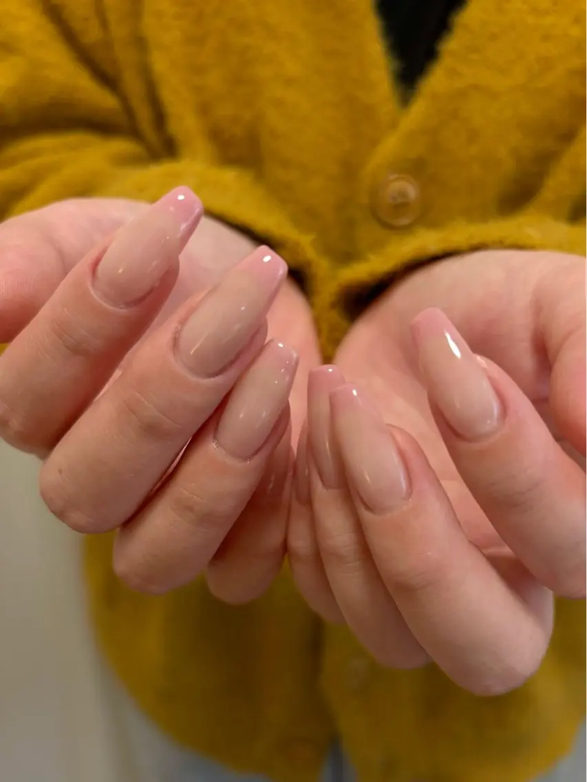 ネイル フレンチネイル ピンク 春ネイル ハンドネイル rena nailのネイルデザイン