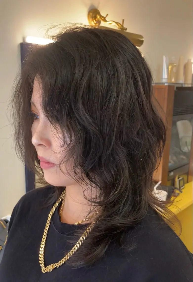 セミロング セミロングパーマ くせ毛 ハッシュカット 韓国風ヘア レイヤーカット 横田 尚登のヘアスタイル