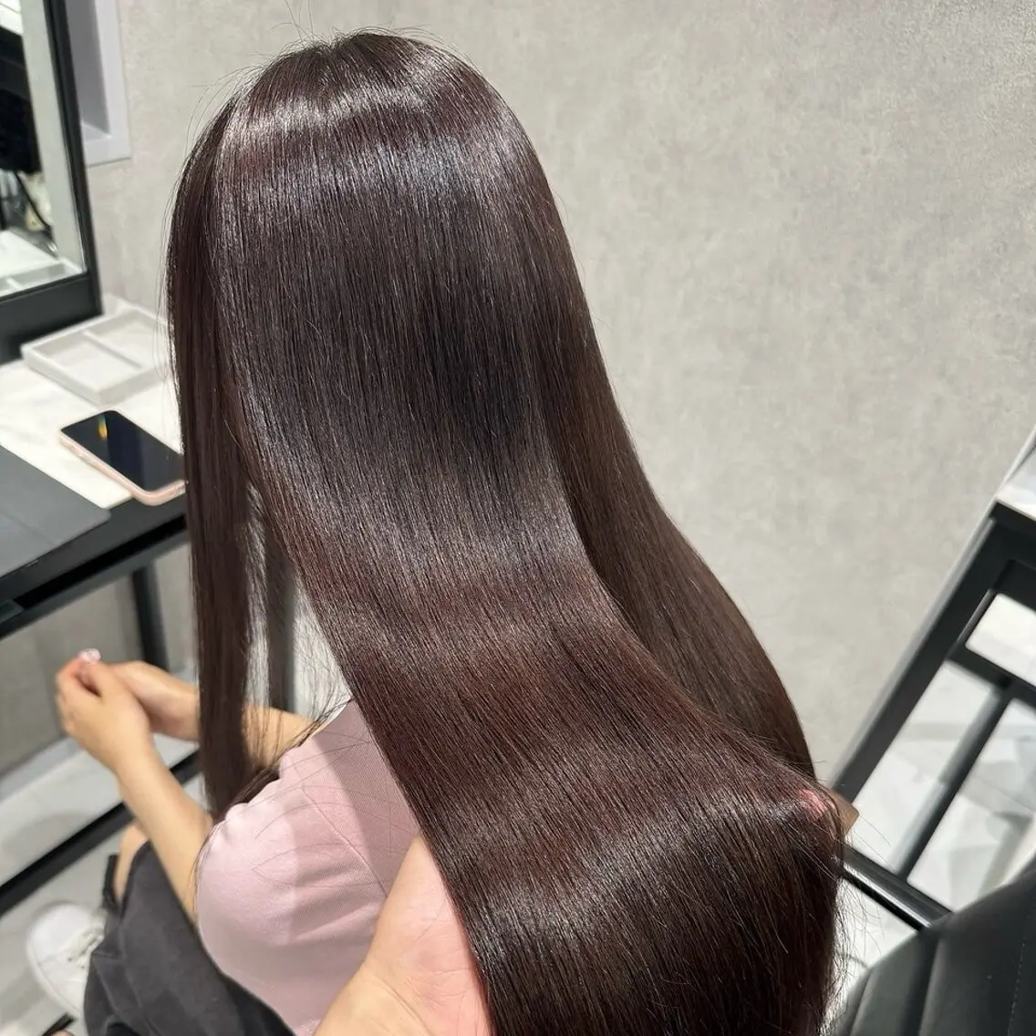 ロング トリートメント ヘッドスパ 透明感カラー💫 縮毛矯正💖あいりのヘアスタイル