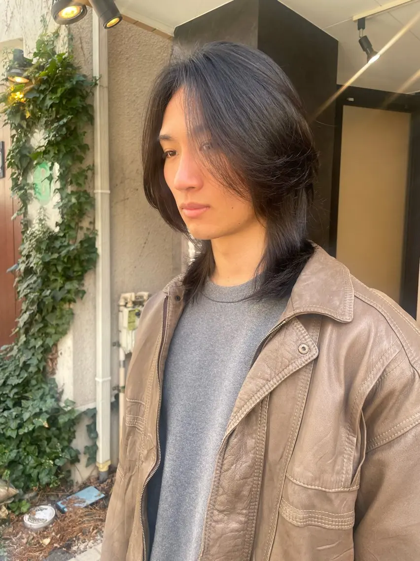 ロング メンズ メンズウルフカット ロング ウルフカット カット ヘッドスパ しのはら まどかのヘアスタイル