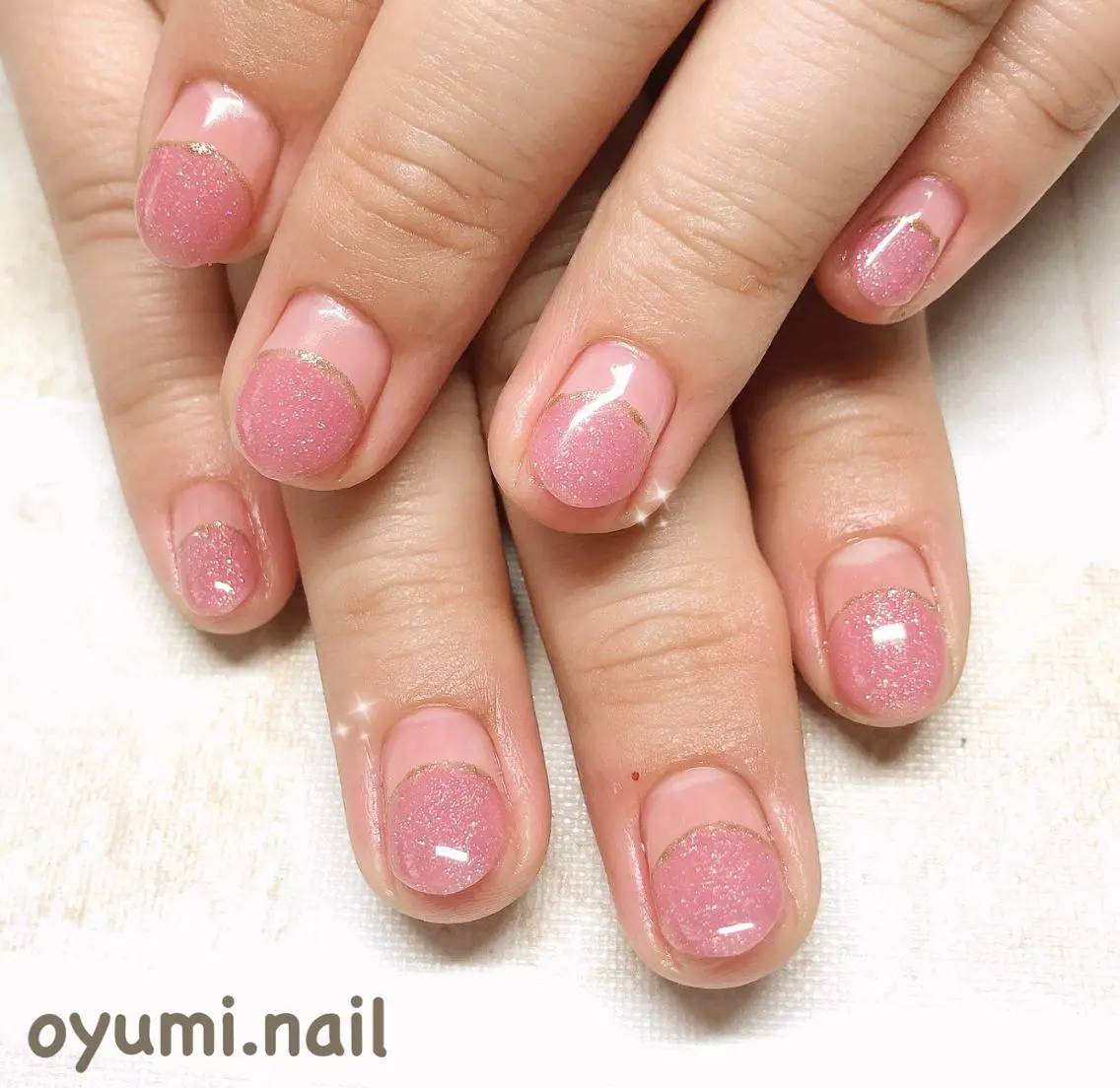 ネイル フレンチネイル ラメ(グリッター) シンプルネイル takanashi yumiのネイルデザイン