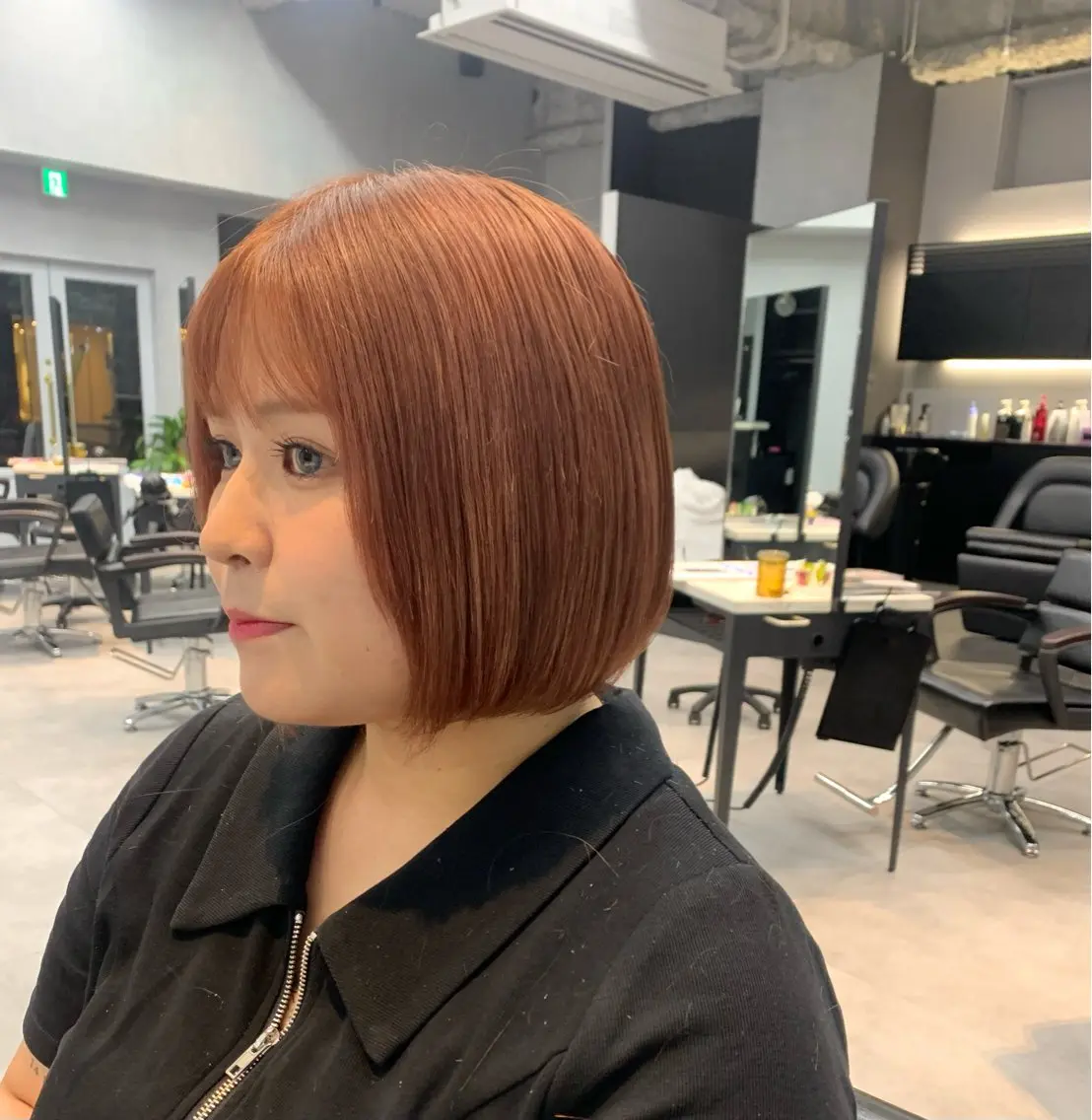 カラー オレンジ ボブ 💎透明感カラー Sarina💎のヘアスタイル