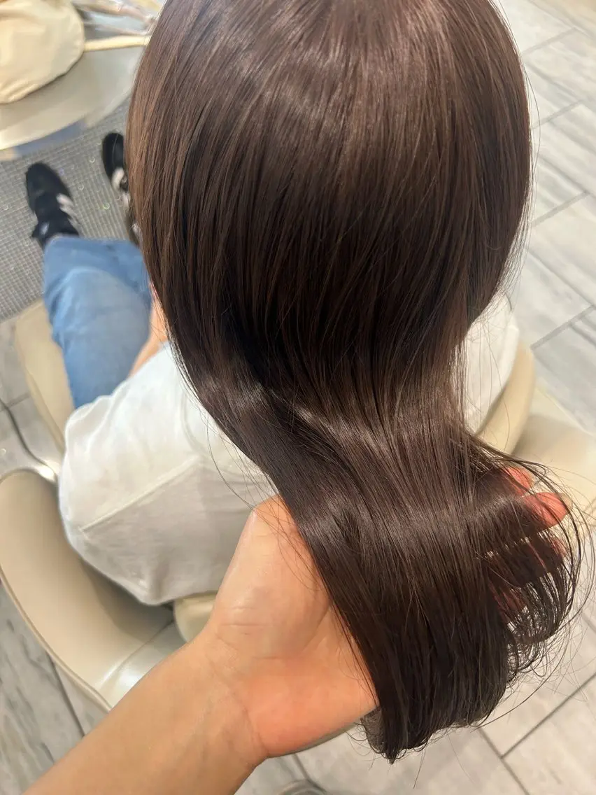 ロング カラー ブラウンカラー トリートメント 遠藤 ふたばのヘアスタイル