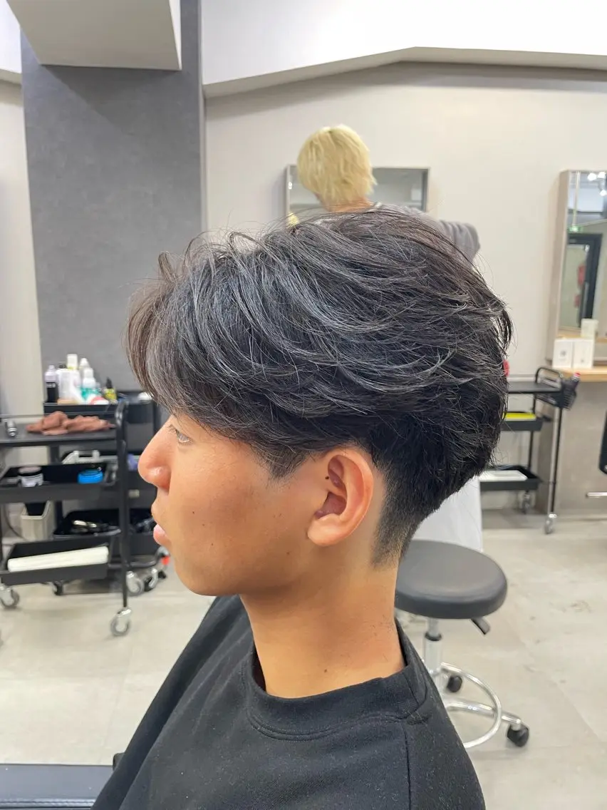 メンズカット　フェザーパーマの写真