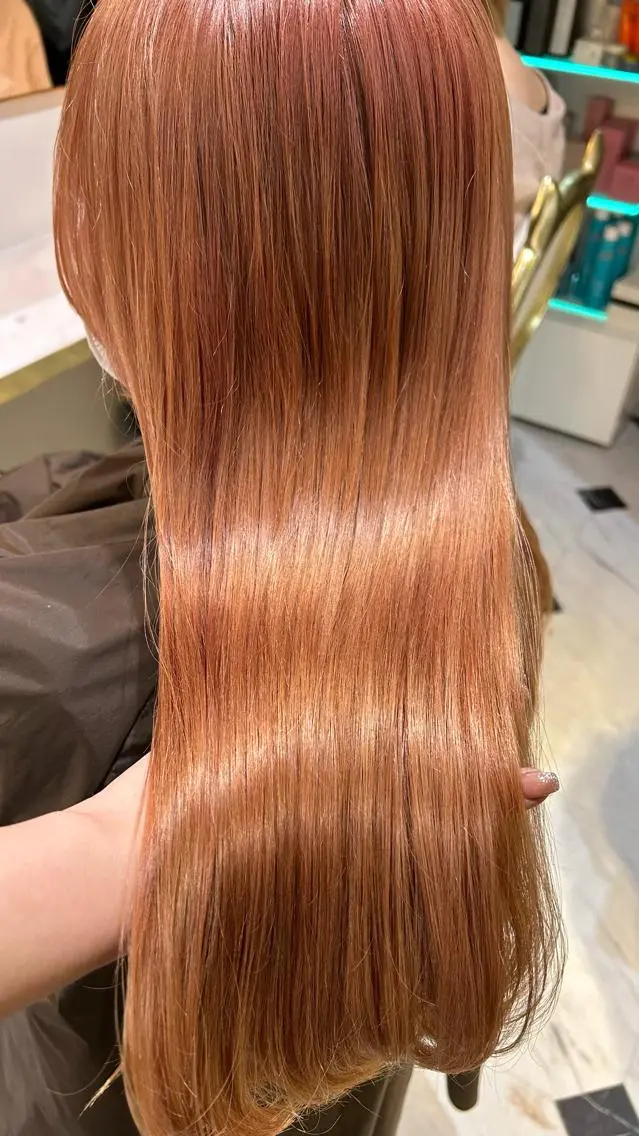 🍑ダメージレス✨ケアブリーチダブルカラー+髪質改善サブリミックトリートメント🫧の写真