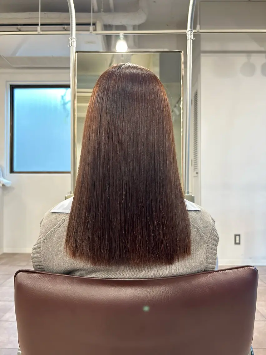 ロング カット 縮毛矯正 レイヤー/流行りヘア 🤲MIREI🤲のヘアスタイル