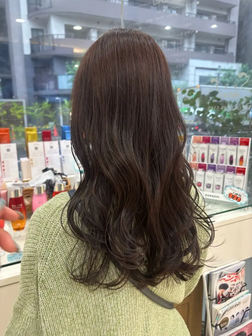 ロング カラー アッシュ ブラウンカラー カット ヘアカラー ヘッドスパ 田野倉NEXT店 美髪ニストのヘアスタイル