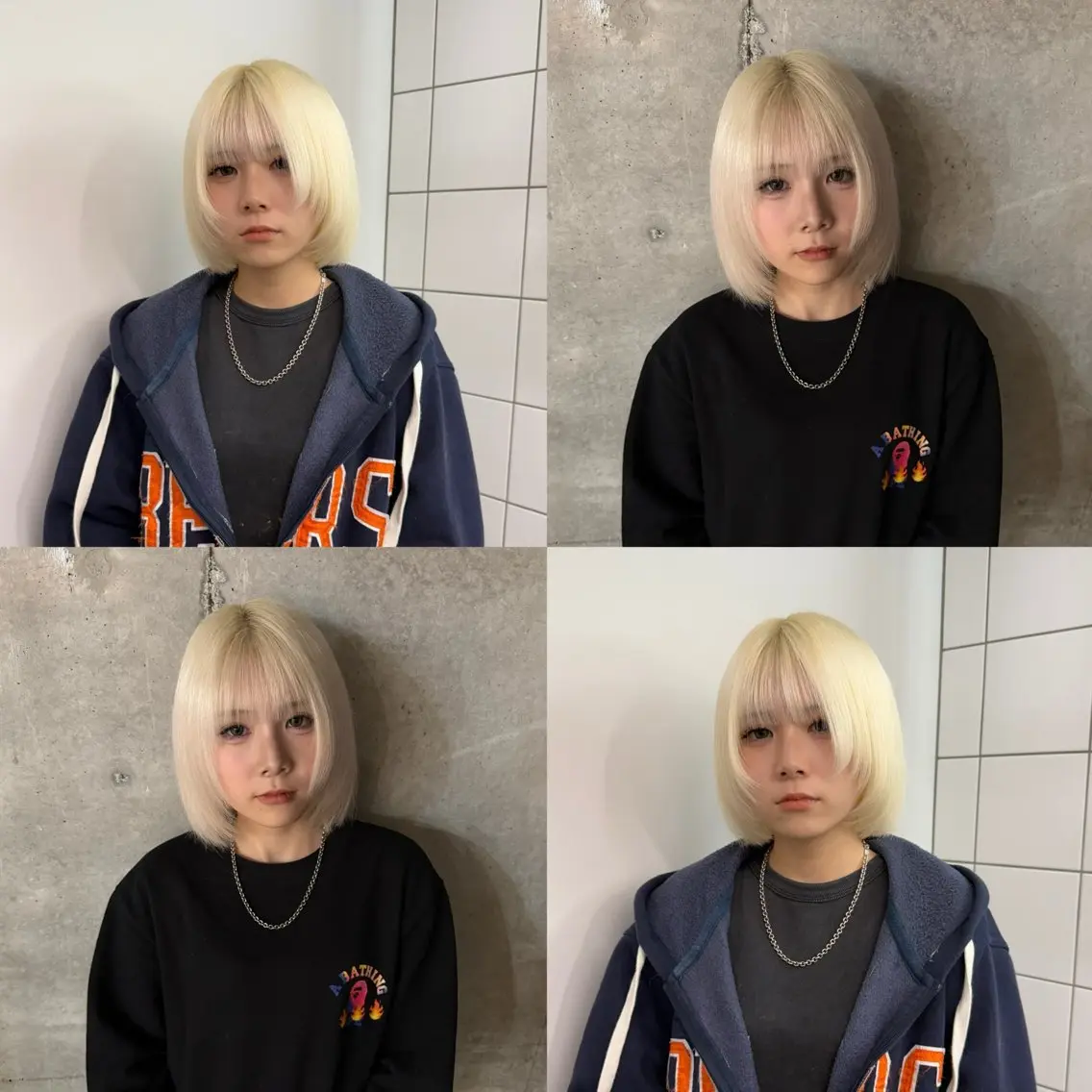 セミロング カラー ベージュカラー ブリーチ ブロンド ミルクティーベージュ ピンクカラー ヘアカラー 【🥀履歴修正🥀】 ハイトーン職人/拓真のヘアスタイル