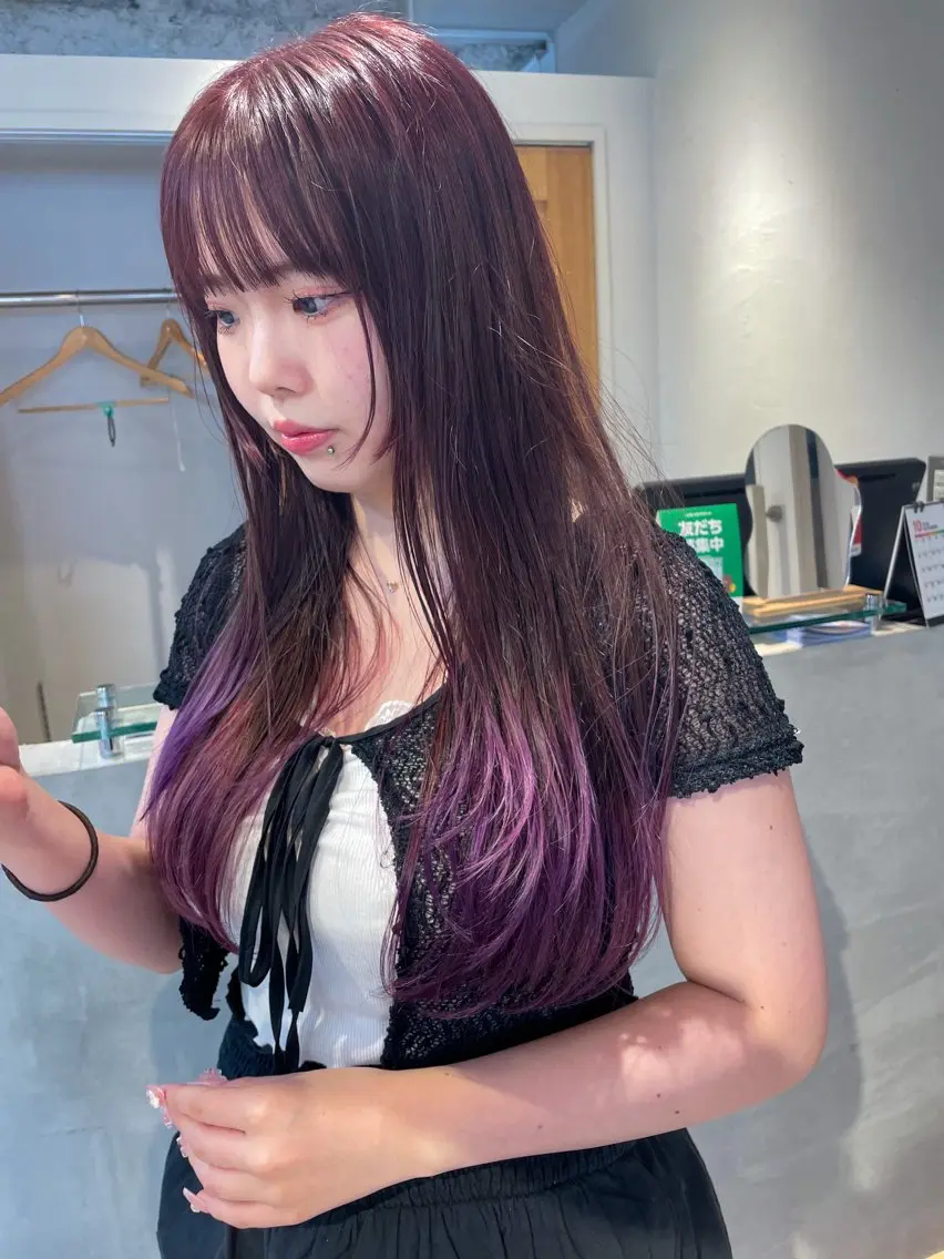 ロング カラー ベージュカラー 透明感カラー 韓国風カラー ラベンダーカラー ラベンダーピンク ヘアカラー 樋口 将輝のヘアスタイル