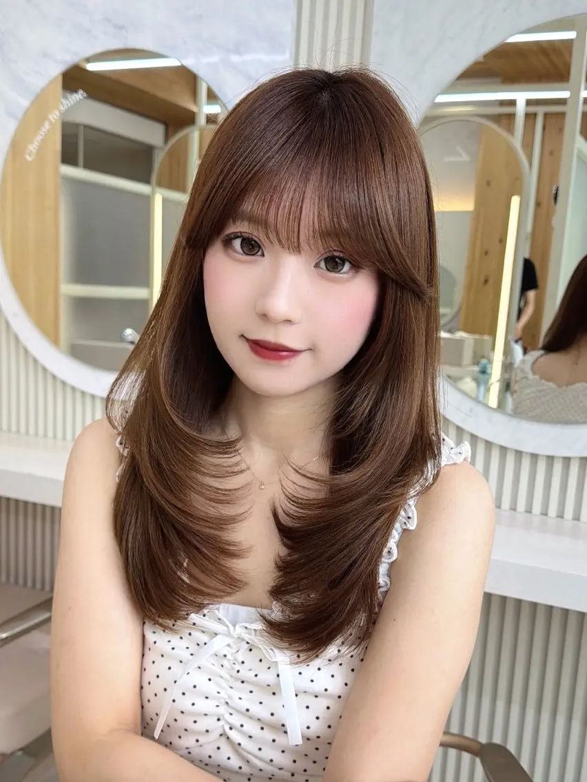 セミロング カット ヘアカラー トリートメント 顔周り/レイヤー/ 前髪/TAKUのヘアスタイル