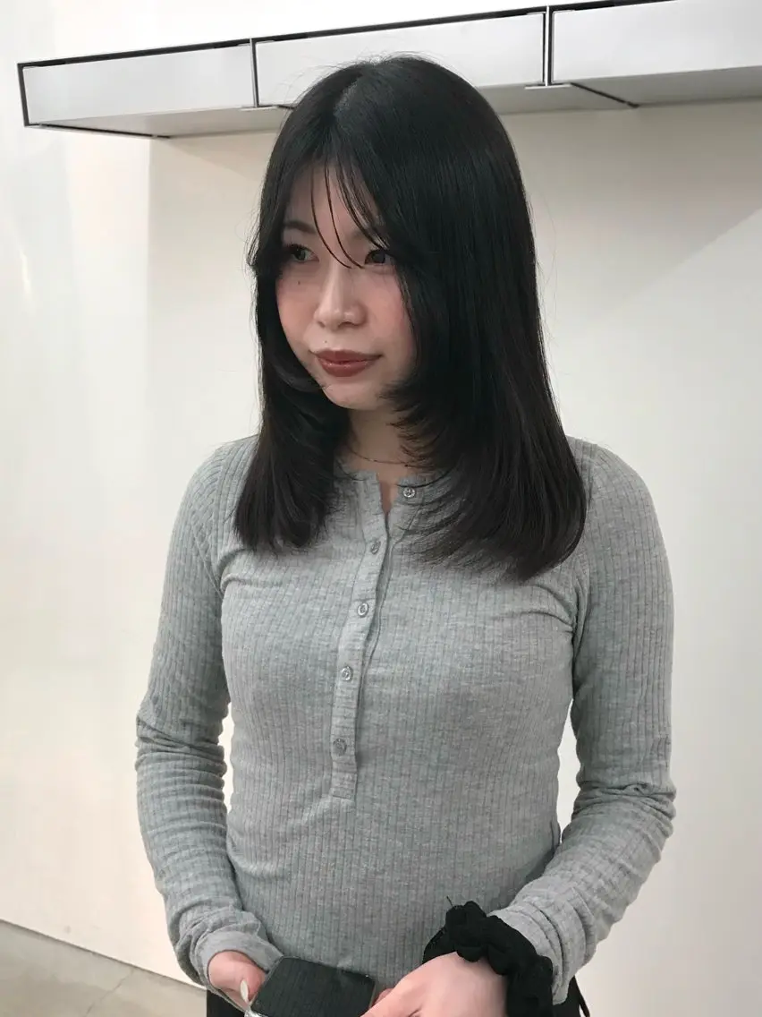 ミディアム カラー 透明感艶カラー/ リュウジンキョウカのヘアスタイル