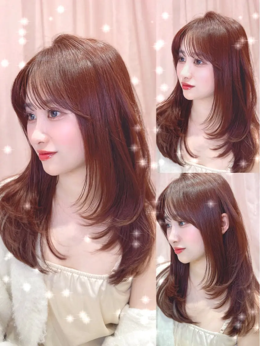 セミロング カラー カット ヘアカラー トリートメント ヘッドスパ ヘアセット 韓国ヘア/レイヤー/ 顔まわり/りょーとのヘアスタイル