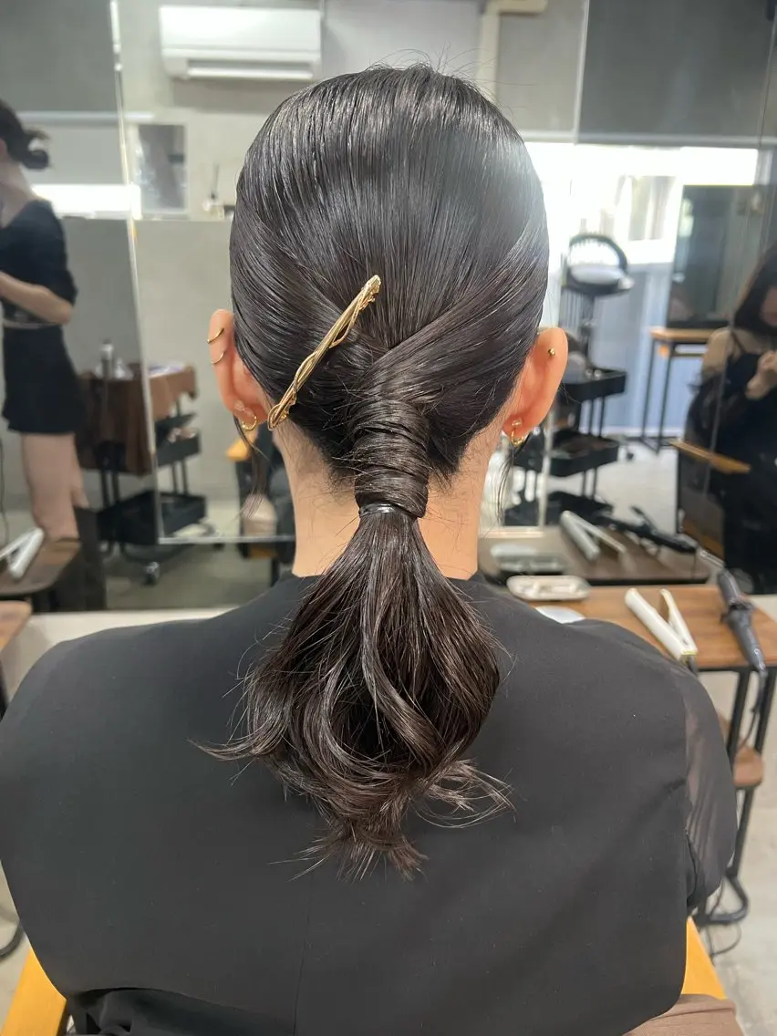 ヘアアレンジ 結婚式・ブライダル ボブ ヘアセット YUI ハイトーンカラーのヘアスタイル