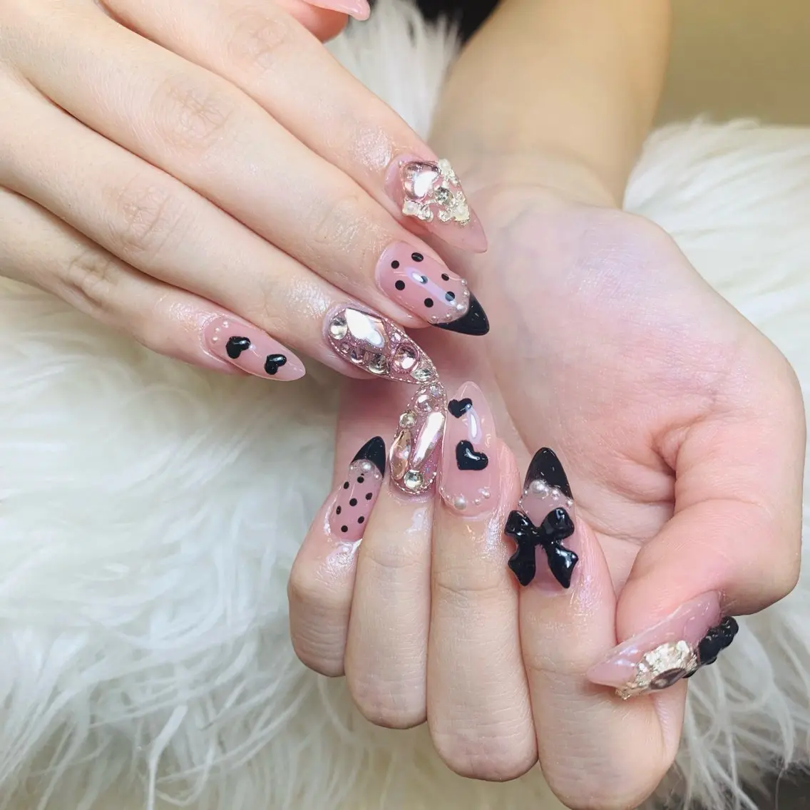 ネイル チークネイル 長さ出し フラッシュネイル フレンチネイル グラデーション ハンドネイル AN NAIL SALONのネイルデザイン