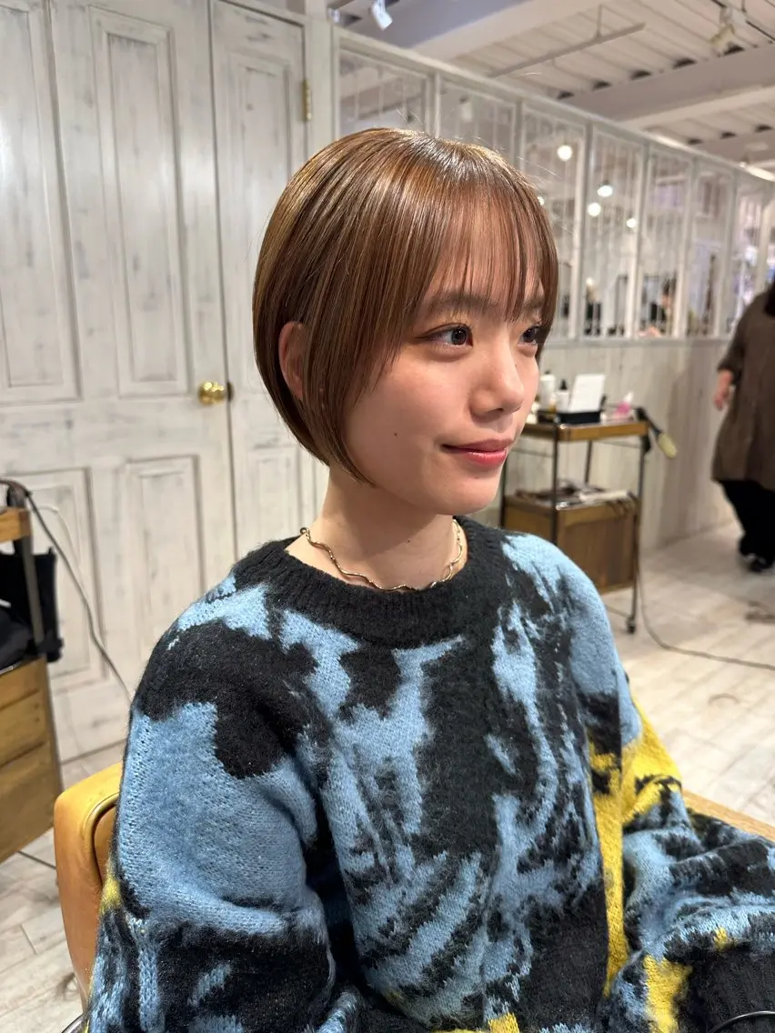 ショート カット ヘアカラー 縮毛矯正/ショート/ レイヤー/畑中正敏のヘアスタイル