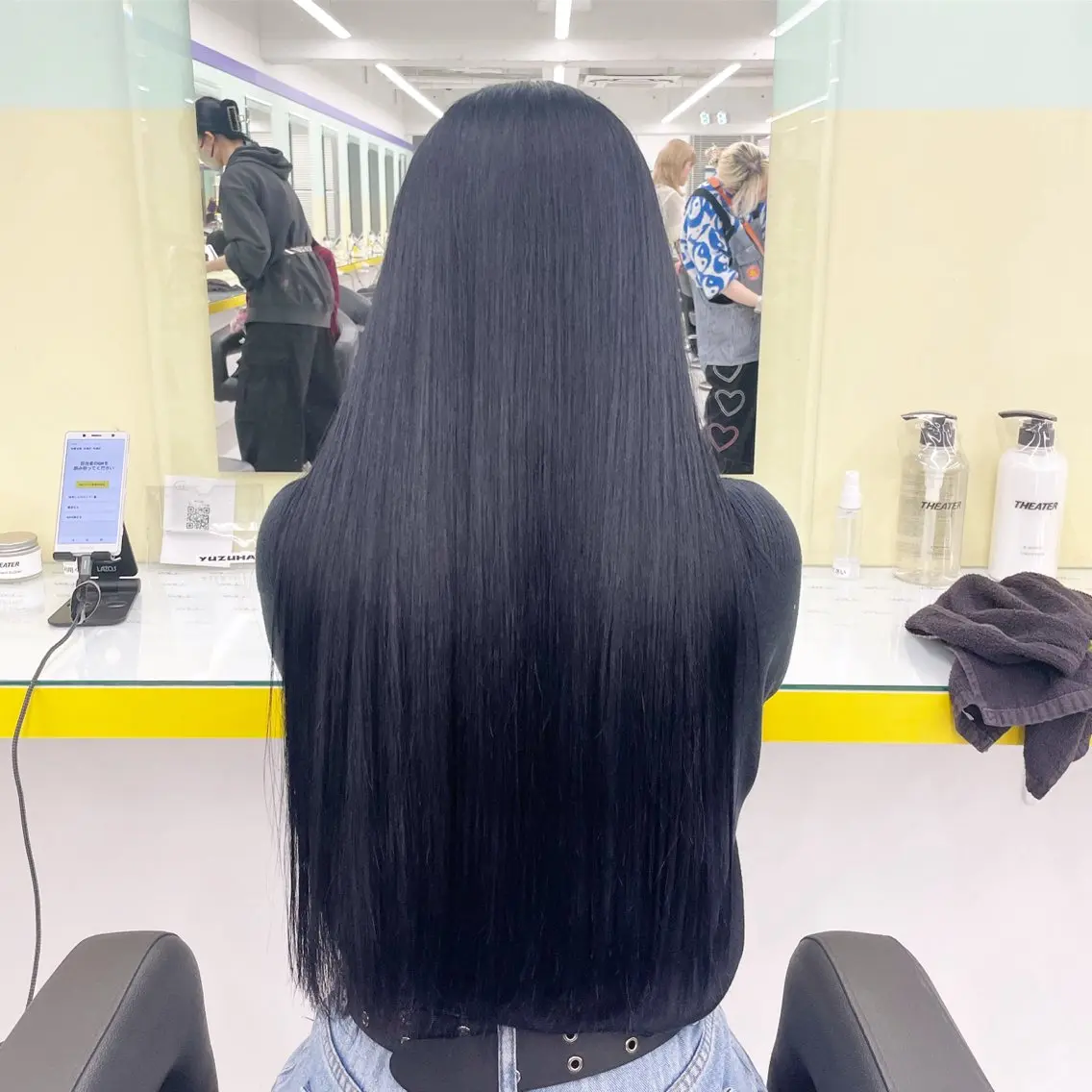 ロング カラー ブルーカラー ネイビーカラー ヘアカラー トリートメント ヘッドスパ ヘアセット 🦋色落ち綺麗カラー メンズYUZU🦋‪のヘアスタイル