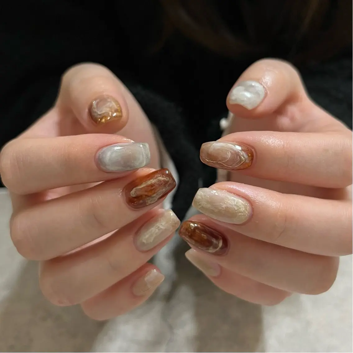 ネイル グリーン ハンドネイル vegh. nail/阿波座のネイルデザイン