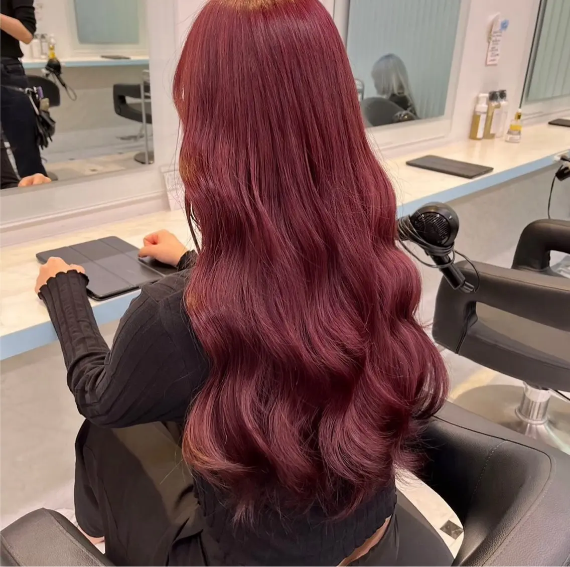 ミディアム ヘアカラー トリートメント 顔周りレイヤー/新宿 /モテ艶カラー/航介のヘアスタイル