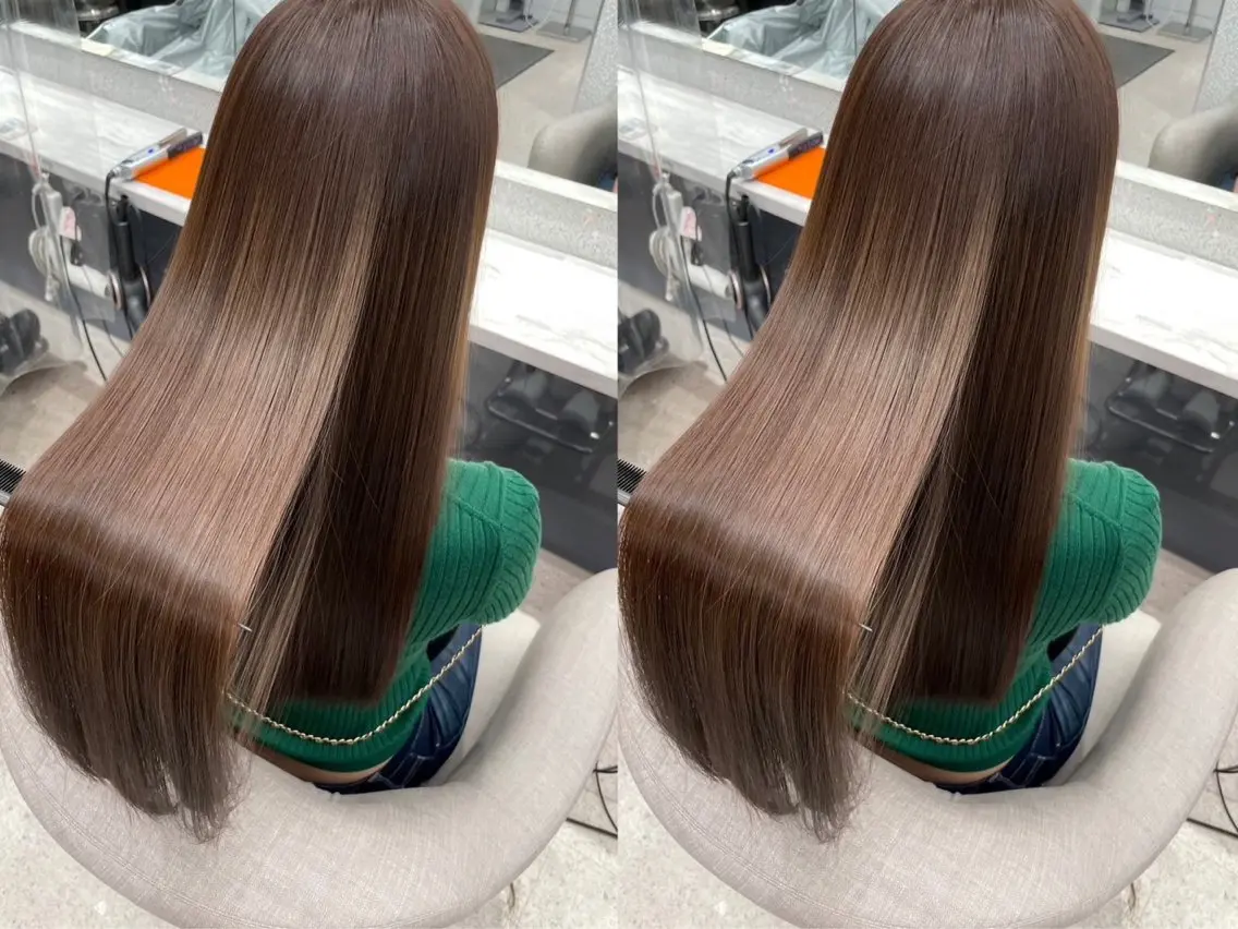 ロング カラー 顔まわりレイヤー 韓国風ヘア レイヤーカット ウルフカット ウルフレイヤー レイヤー/艶カラー /韓国ヘア/高松のヘアスタイル