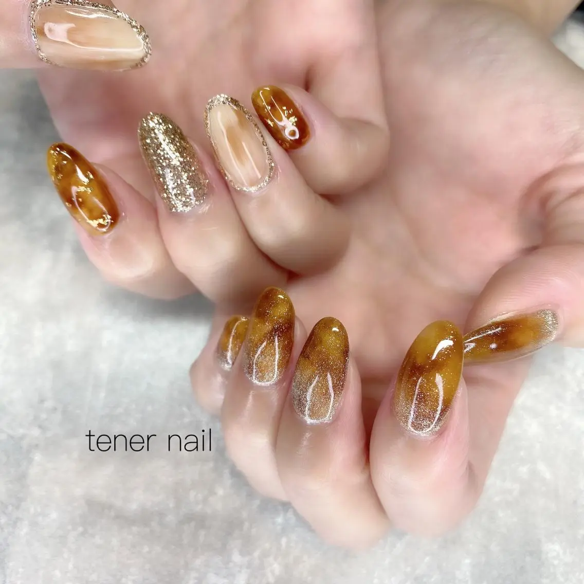 ネイル べっ甲ネイル テネルネイル tener nailのネイルデザイン