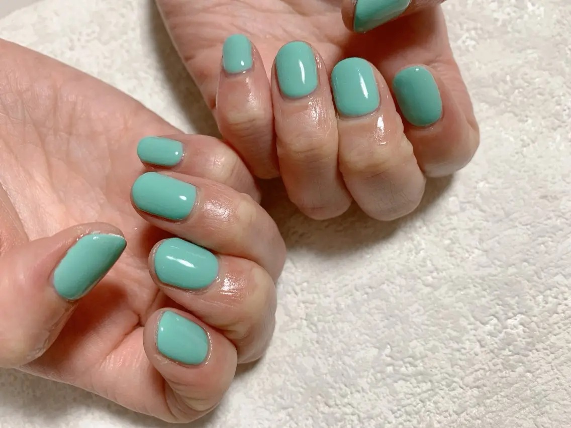 ネイル ジェルネイル メンズネイル ワンカラーネイル パラジェル 春ネイル kiki nail たまプラーザのネイルデザイン