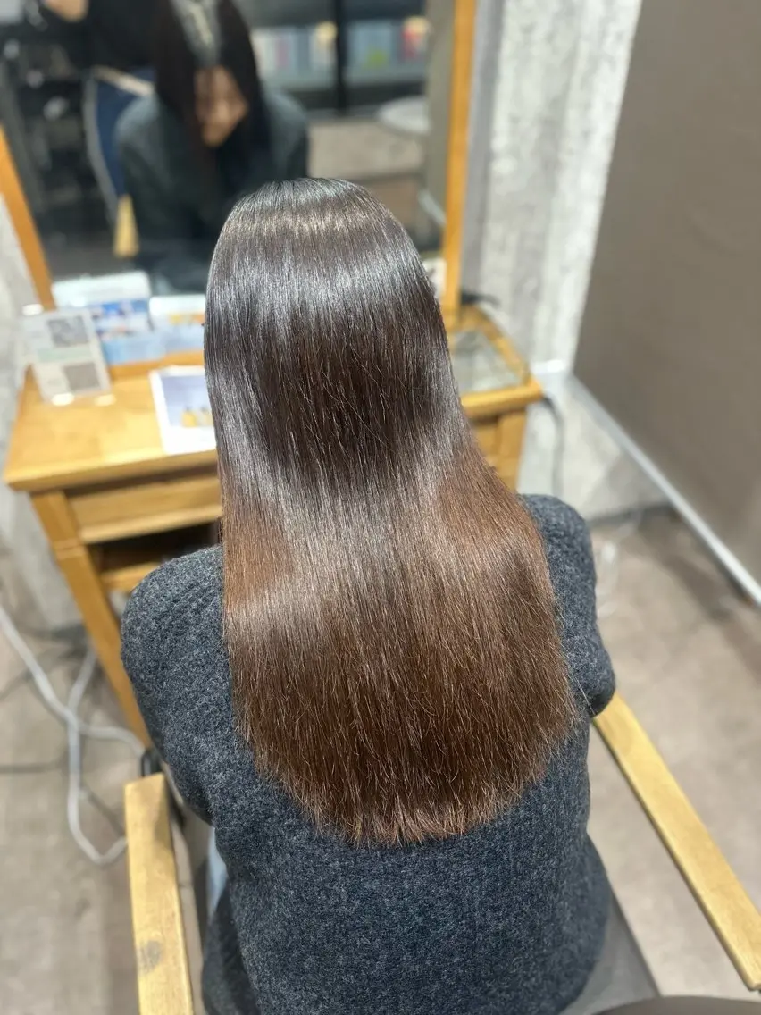 ロング 縮毛矯正 トリートメント 濱本 樹蘭のヘアスタイル