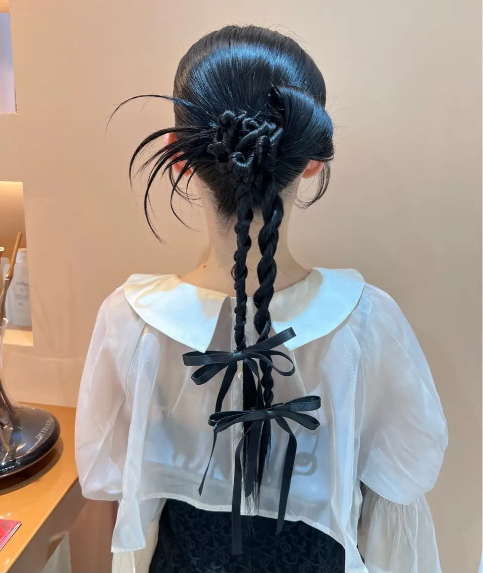 ロング カラー ヘアアレンジ ヘアセット ✨カチモリ✨レイヤー 韓国ヘア🇰🇷ゆいのヘアスタイル