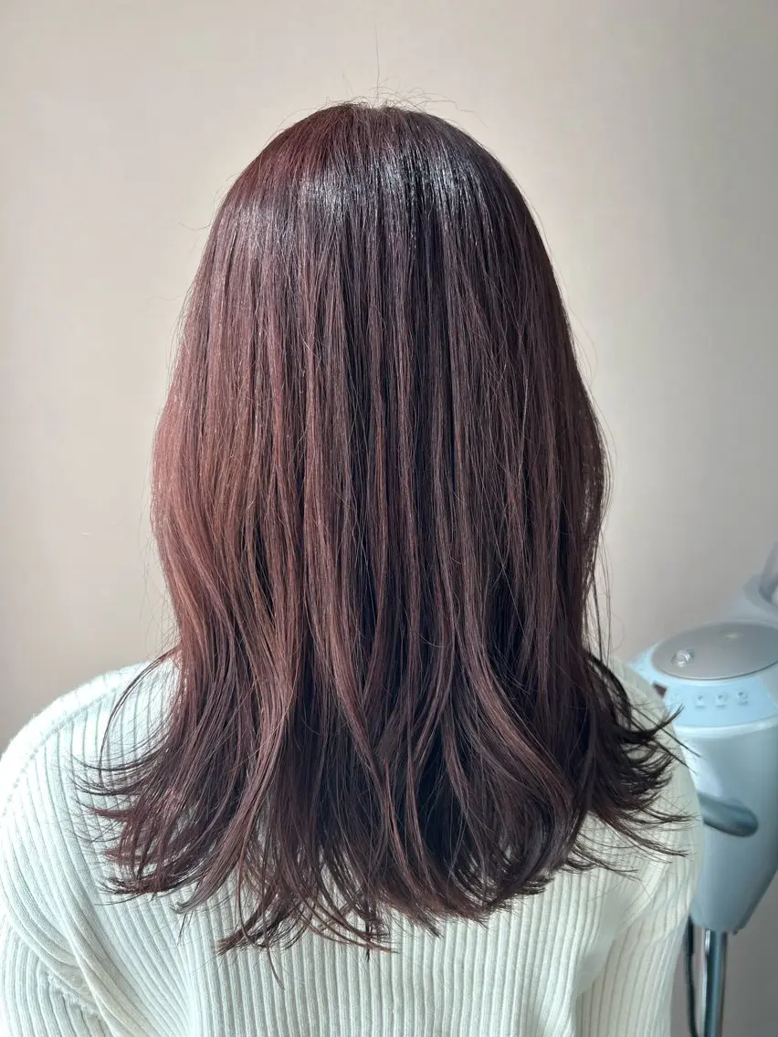 ロング カラー ブリーチ ダブルカラー ラベンダーカラー ブリーチなしカラー ピンクカラー カット ヘアカラー トリートメント hubhair レイヤー/透明感のヘアスタイル